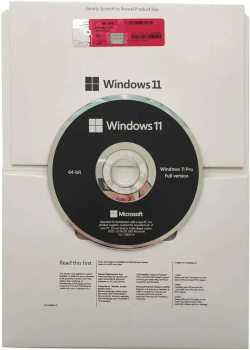 Microsoft Windows 11 Pro OEI DVD With Activation Key, 64 Bit